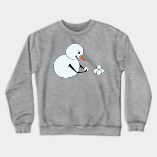 Snowman making snowballs Crewneck Sweatshirt